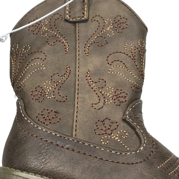 Cat And Jack Size 5 Chloe Cowgirl Boots Brown New With Tags - Picture 4 of 14